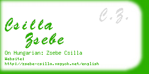 csilla zsebe business card